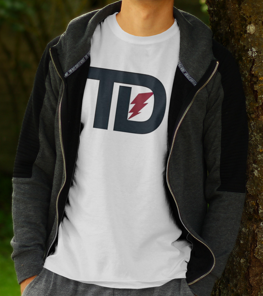 TD Logo With Red Lightning Bolt Tank Dell Houston Texans Football T-Shirt