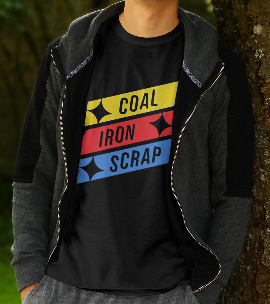 Coal Iron Scrap Pittsburgh Steelers Logo Elements T-Shirt
