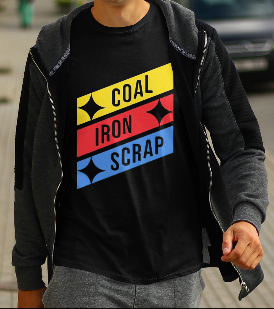 Coal Iron Scrap Pittsburgh Steelers Logo Elements T-Shirt