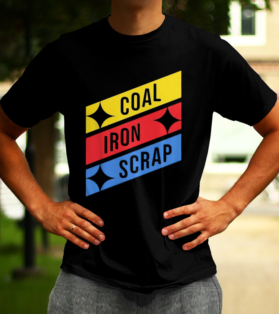 Coal Iron Scrap Pittsburgh Steelers Logo Elements T-Shirt