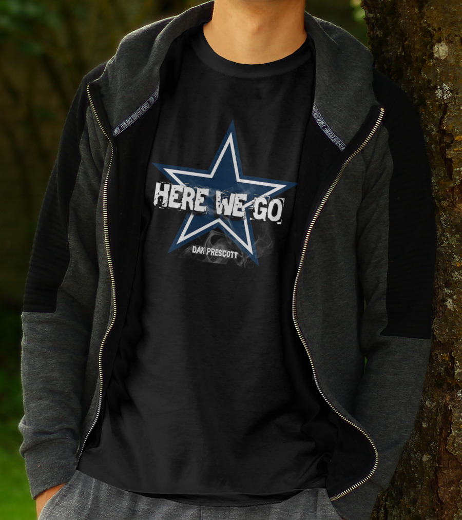 Dallas Cowboys Here We Go Dak Prescott Star T-Shirt