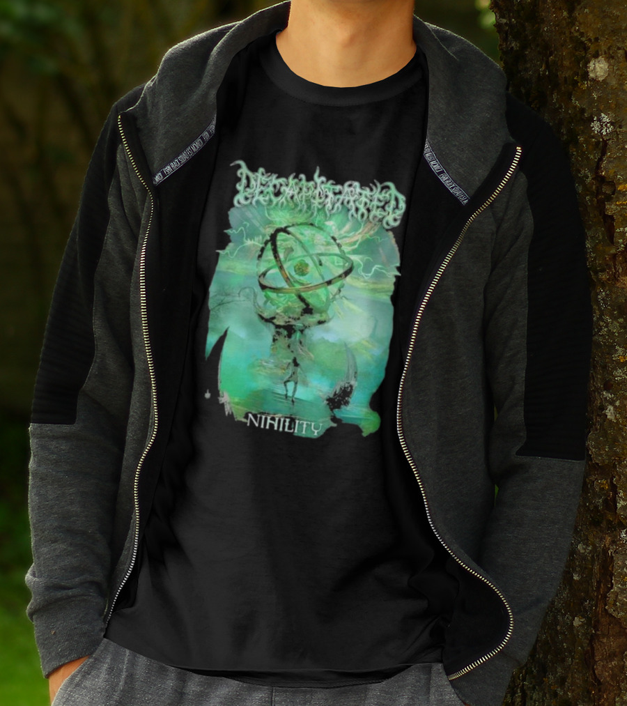 Decapitated Nihility Atomic Symbol Surreal Green Landscape T-Shirt