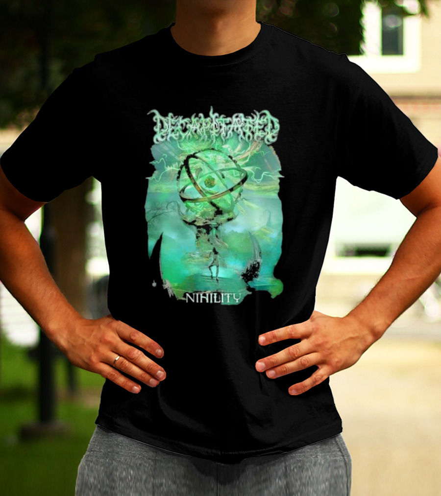 Decapitated Nihility Atomic Symbol Surreal Green Landscape T-Shirt