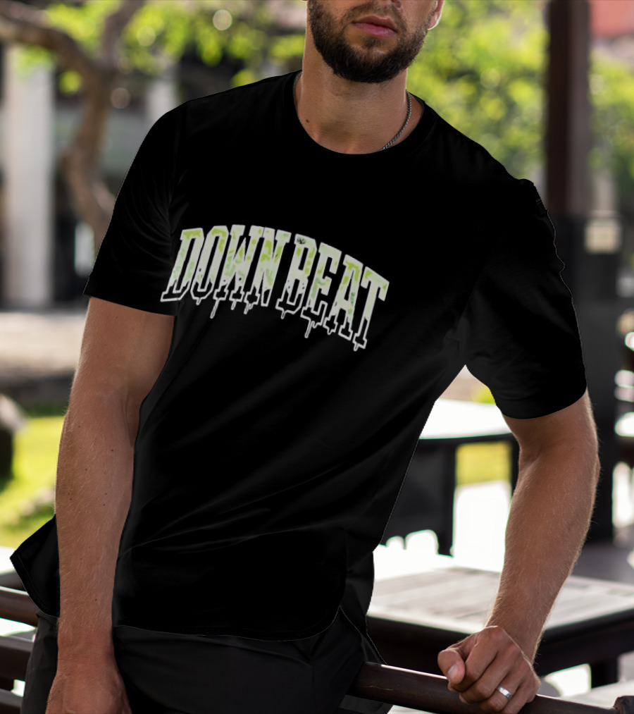 Downbeat Camo Varsity Drip Text T-Shirt
