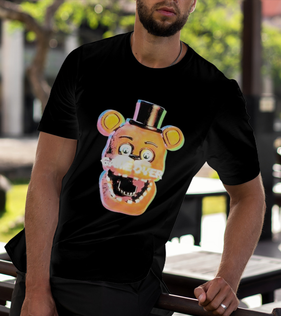 Five Nights At Freddy’s Game Over Text Freddy Head With Hat T-Shirt
