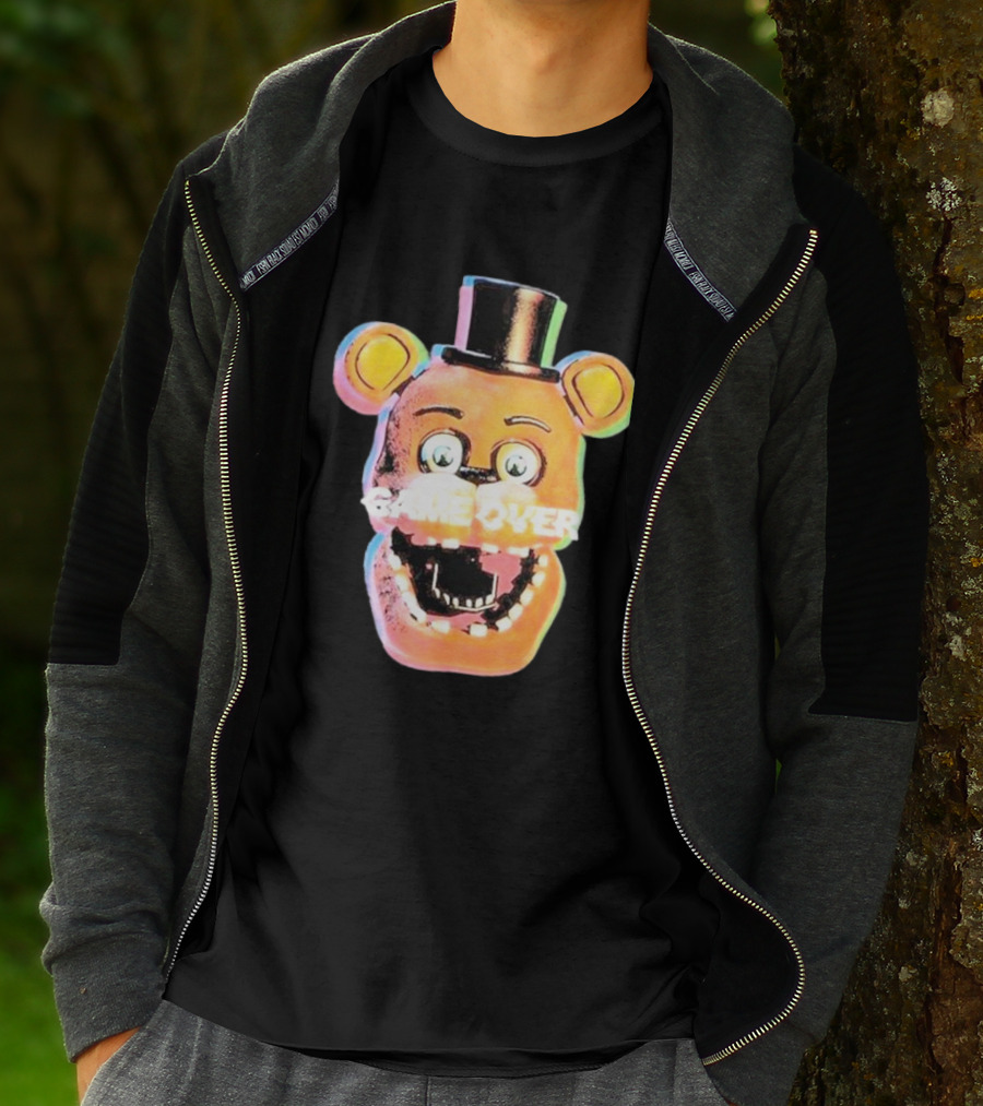 Five Nights At Freddy’s Game Over Text Freddy Head With Hat T-Shirt