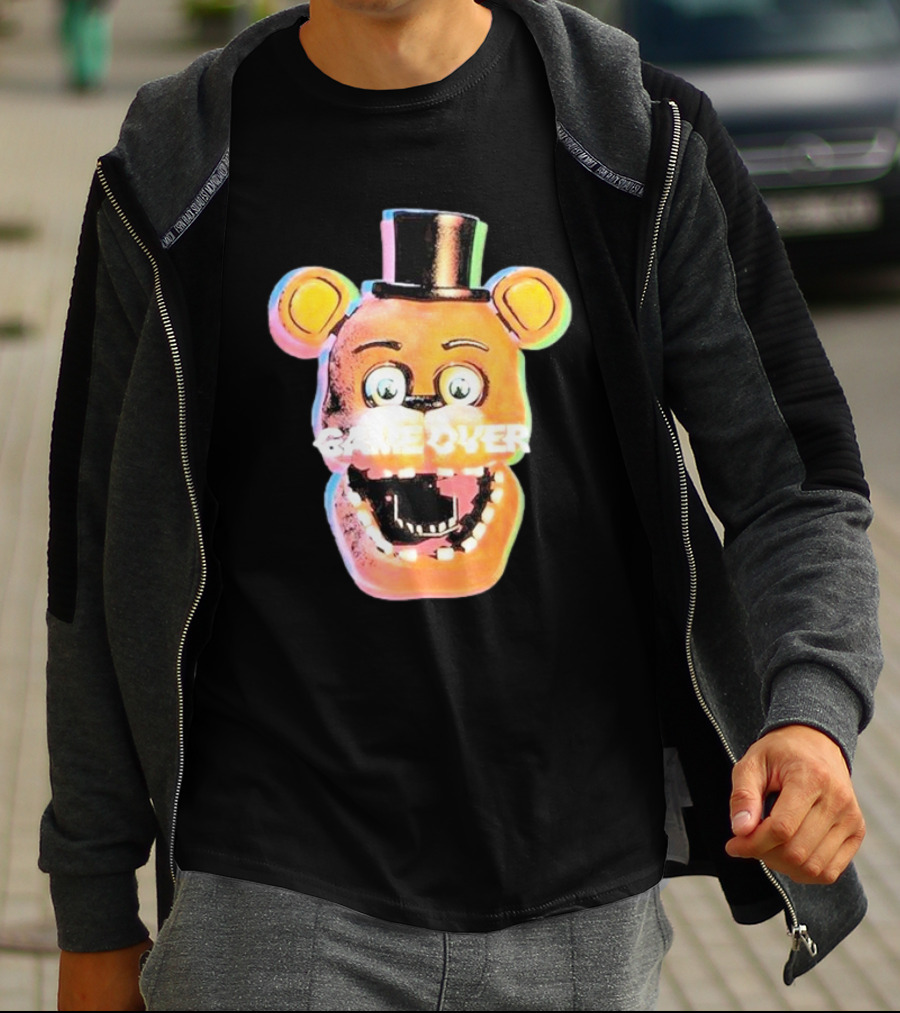 Five Nights At Freddy’s Game Over Text Freddy Head With Hat T-Shirt