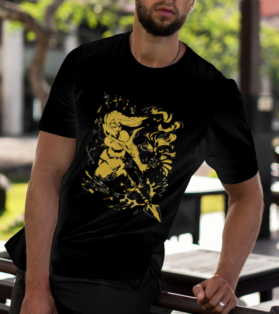 Galaxy Gal HelloWinter Vintage Warrior Fantasy Scene T-Shirt