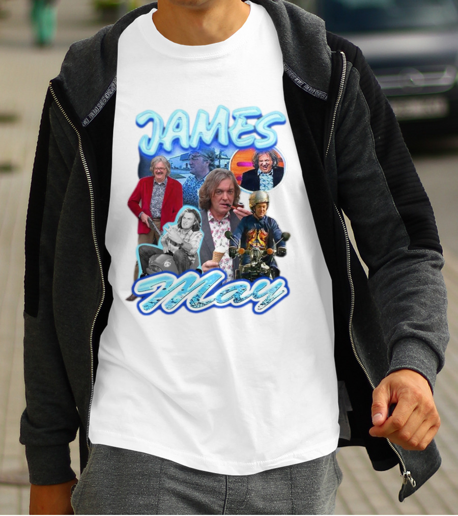James May Vintage Ice Cream Motorbike Collage T-Shirt