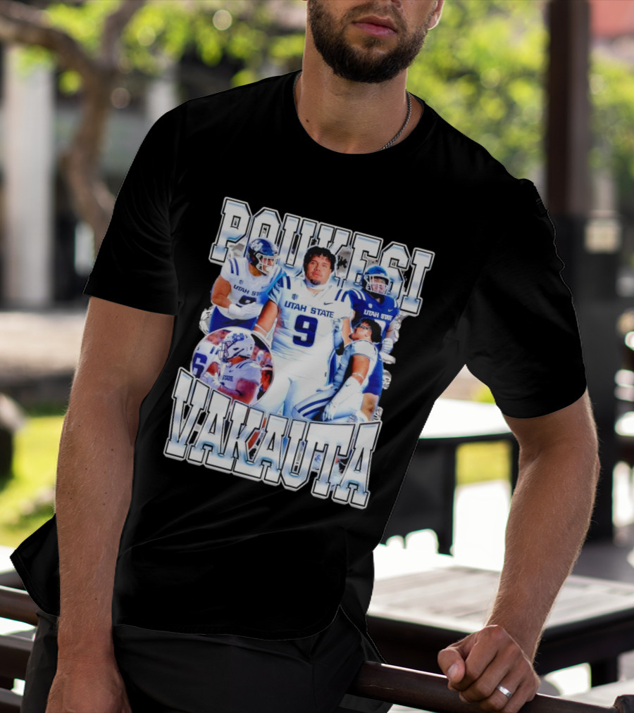 Poukesi Vakauta Utah State Aggies Football Player Number 9 T-Shirt