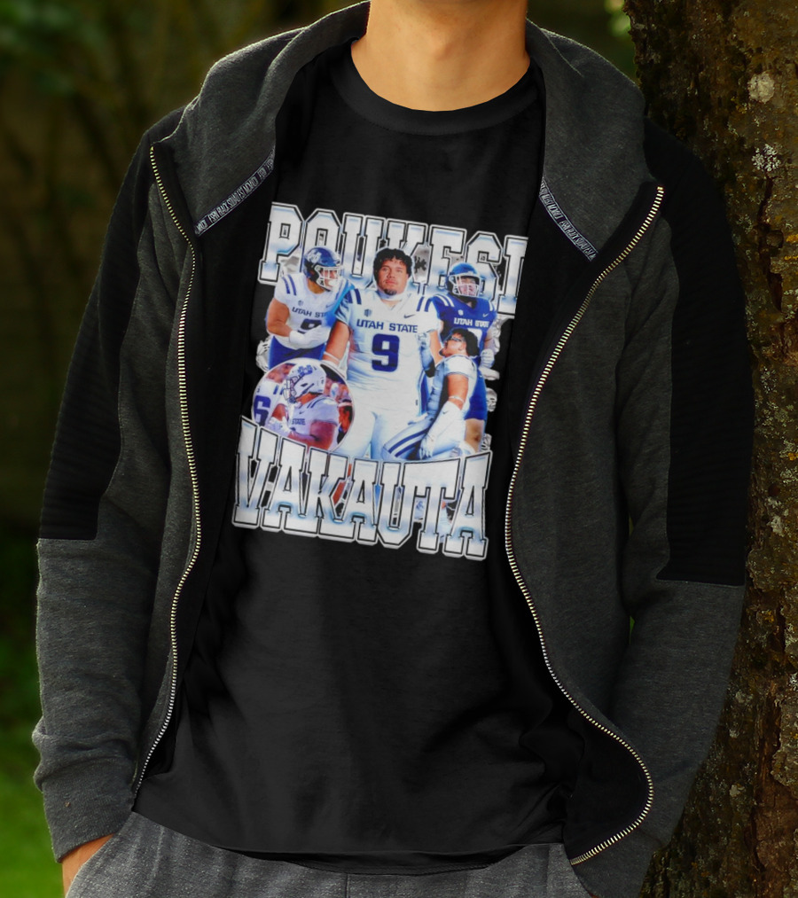 Poukesi Vakauta Utah State Aggies Football Player Number 9 T-Shirt