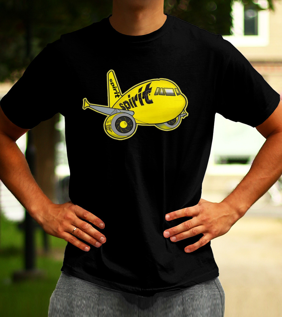Spirit Airlines Airbus Cartoon Airplane T-Shirt
