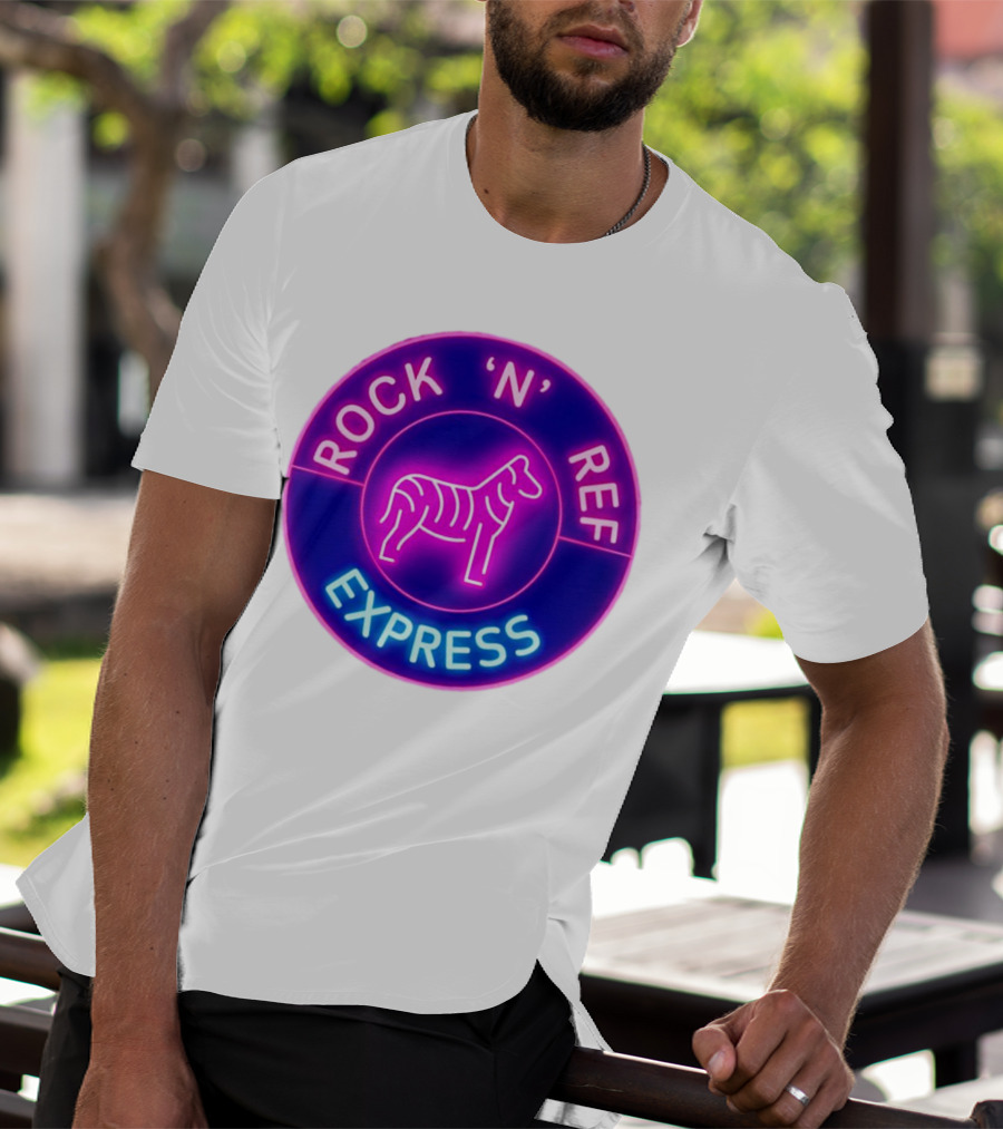 Rock 'N' Ref Express Jesse Beeler Tag Neon Zebra T-Shirt
