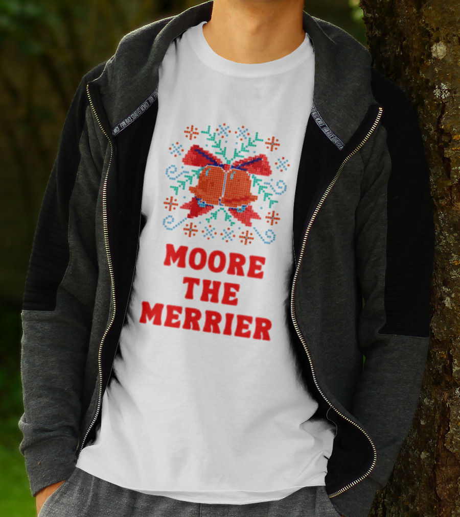 Moore The Merrier Christmas Bow Festive Decor T-Shirt