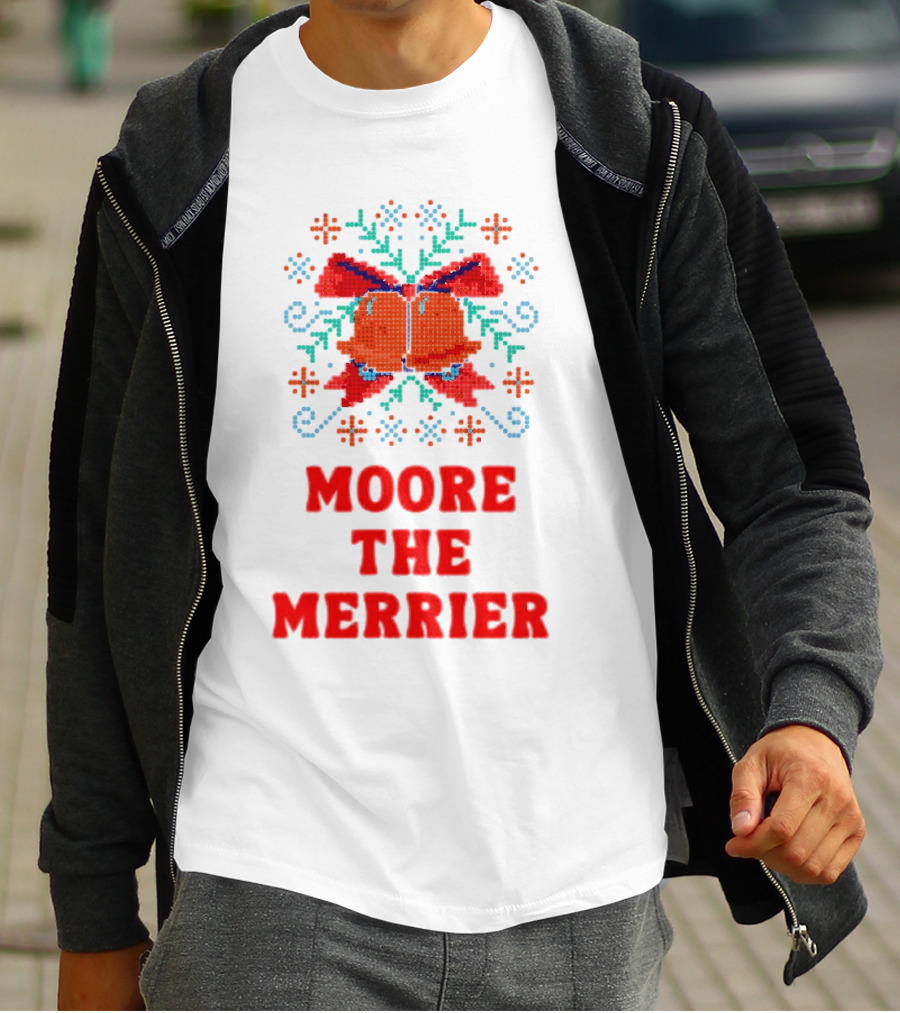 Moore The Merrier Christmas Bow Festive Decor T-Shirt