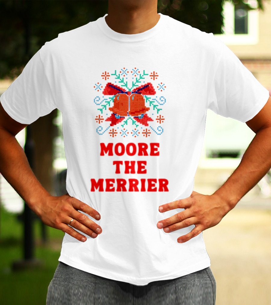 Moore The Merrier Christmas Bow Festive Decor T-Shirt