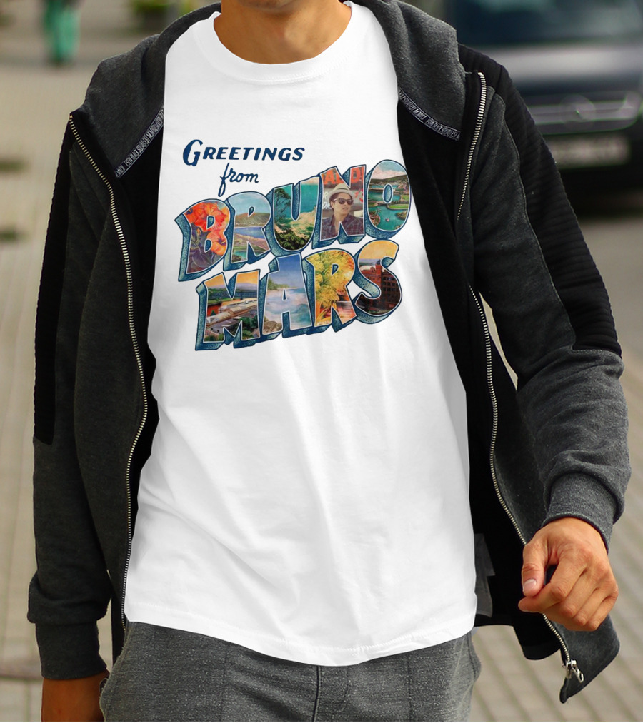 Greetings From Bruno Mars Island Escape Postcard T-Shirt