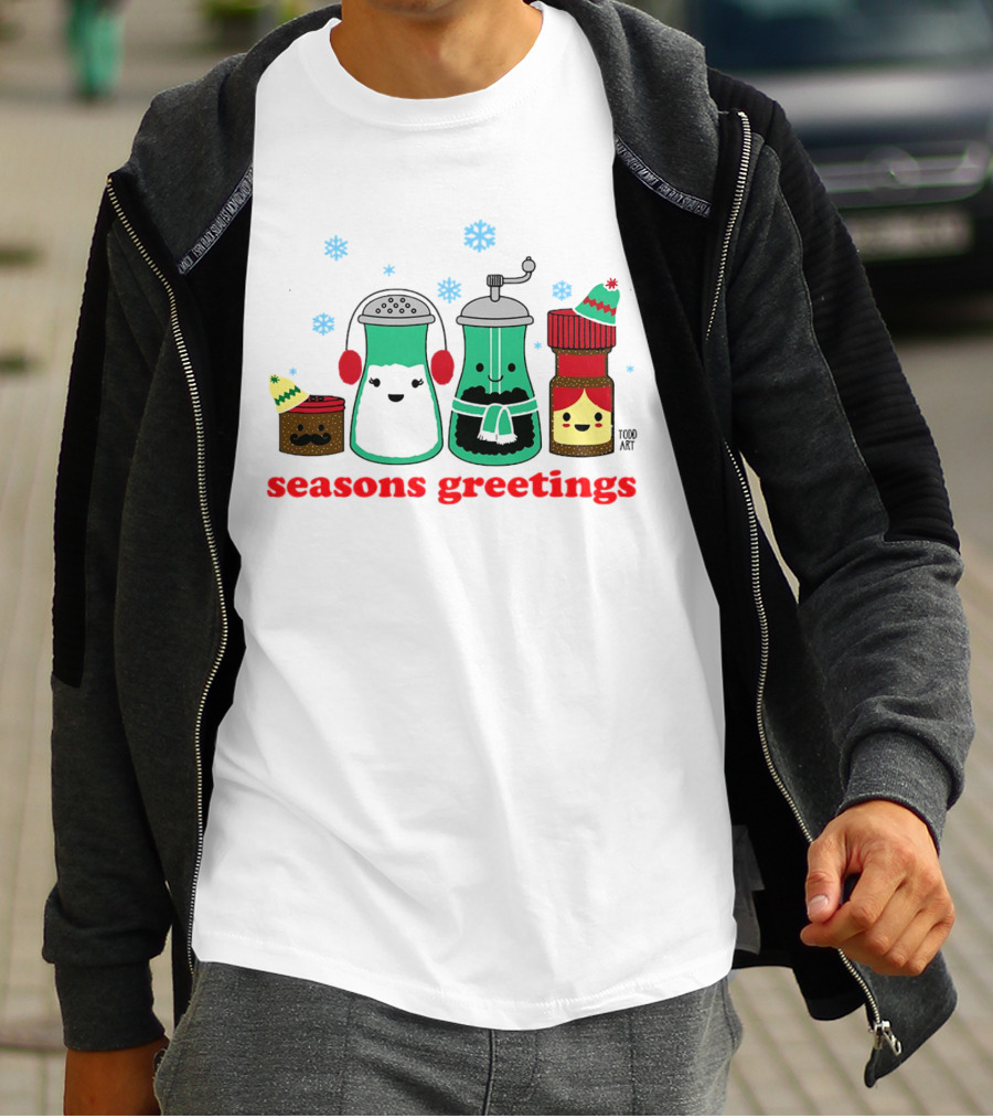 Seasons Greetings Christmas Cute Winter Spice Character T-Shirt