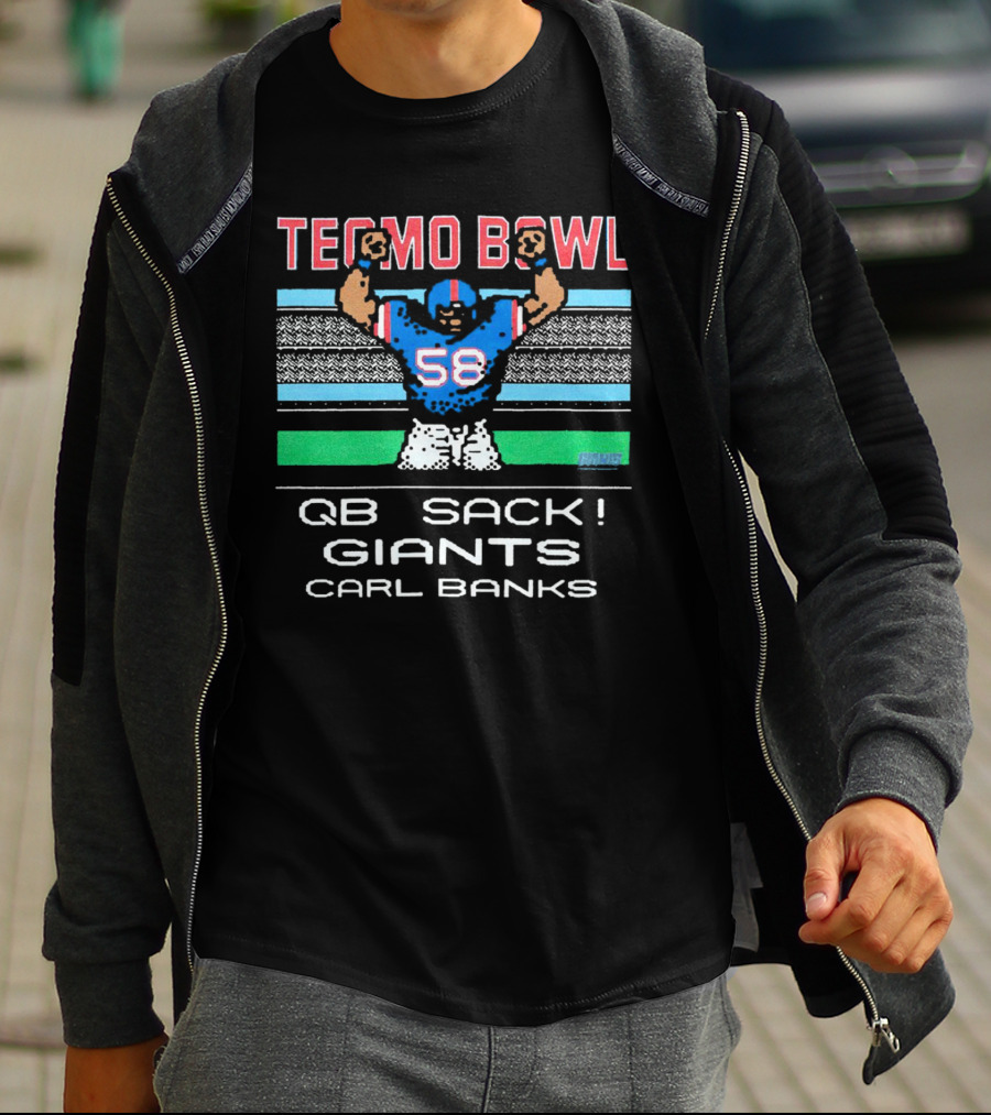 Tecmo Bowl QB Sack Giants Carl Banks 58 T-Shirt