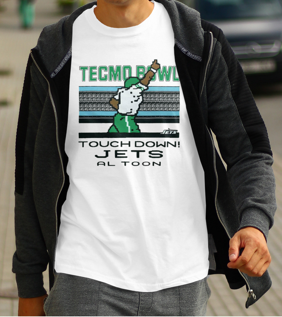 Tecmo Bowl Touch Down New York Jets Al Toon Retro Gaming Iconic Scene T-Shirt