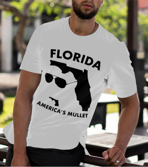 Florida America's Mullet Sunglasses State Outline T-Shirt