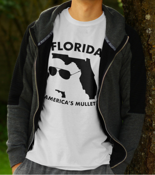 Florida America's Mullet Sunglasses State Outline T-Shirt