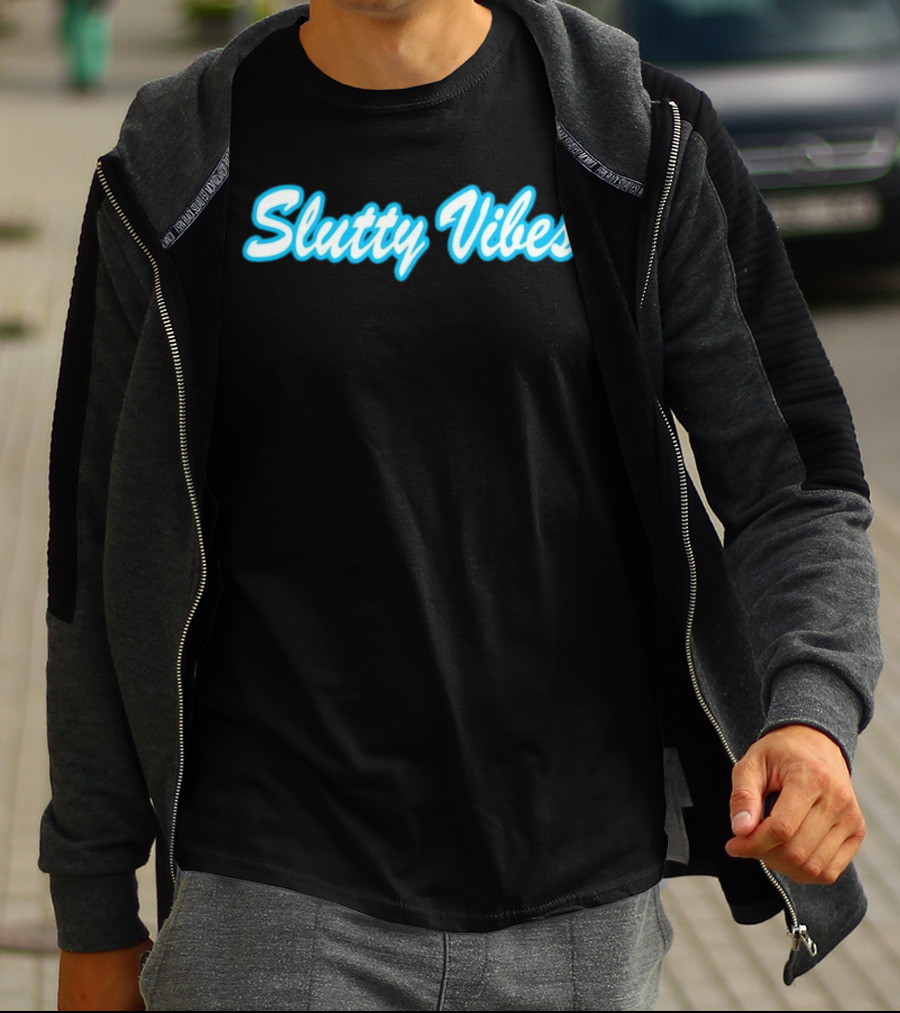 Slutty Vibes Neon Text T-Shirt