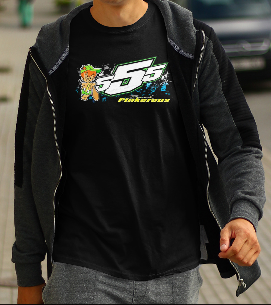 555 Brock Pinkerous Racing Cartoon Character T-Shirt