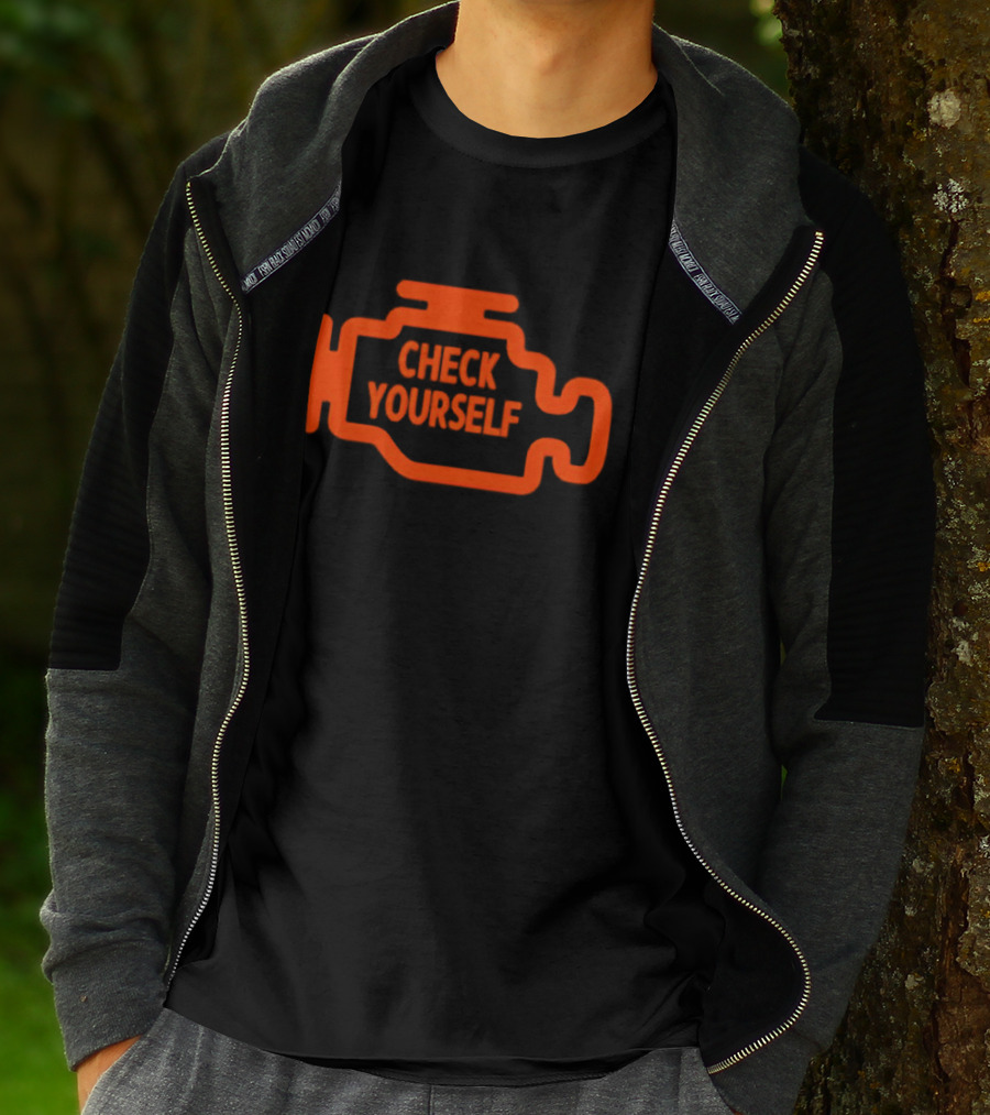 Check Yourself Warning Light Car Check T-Shirt