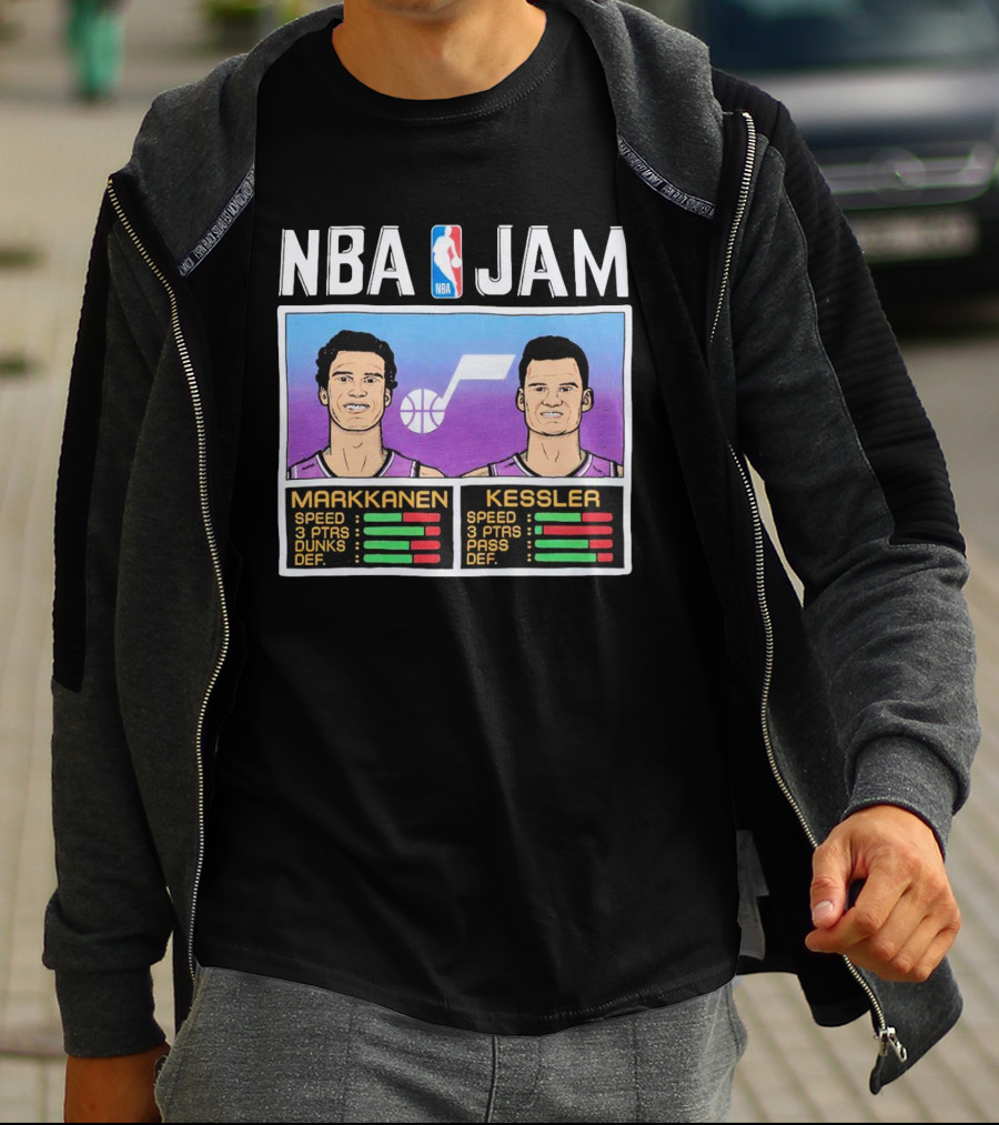 NBA Jam Jazz Markkanen Kessler Player Stats T-Shirt