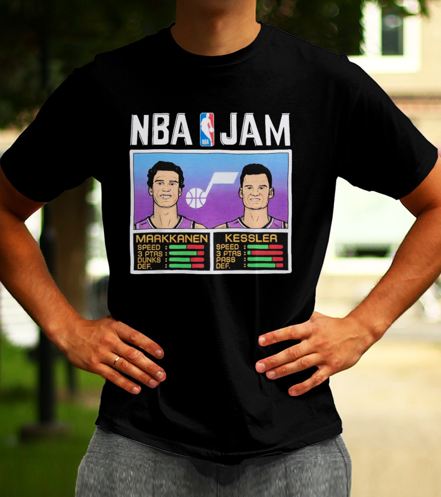 NBA Jam Jazz Markkanen Kessler Player Stats T-Shirt
