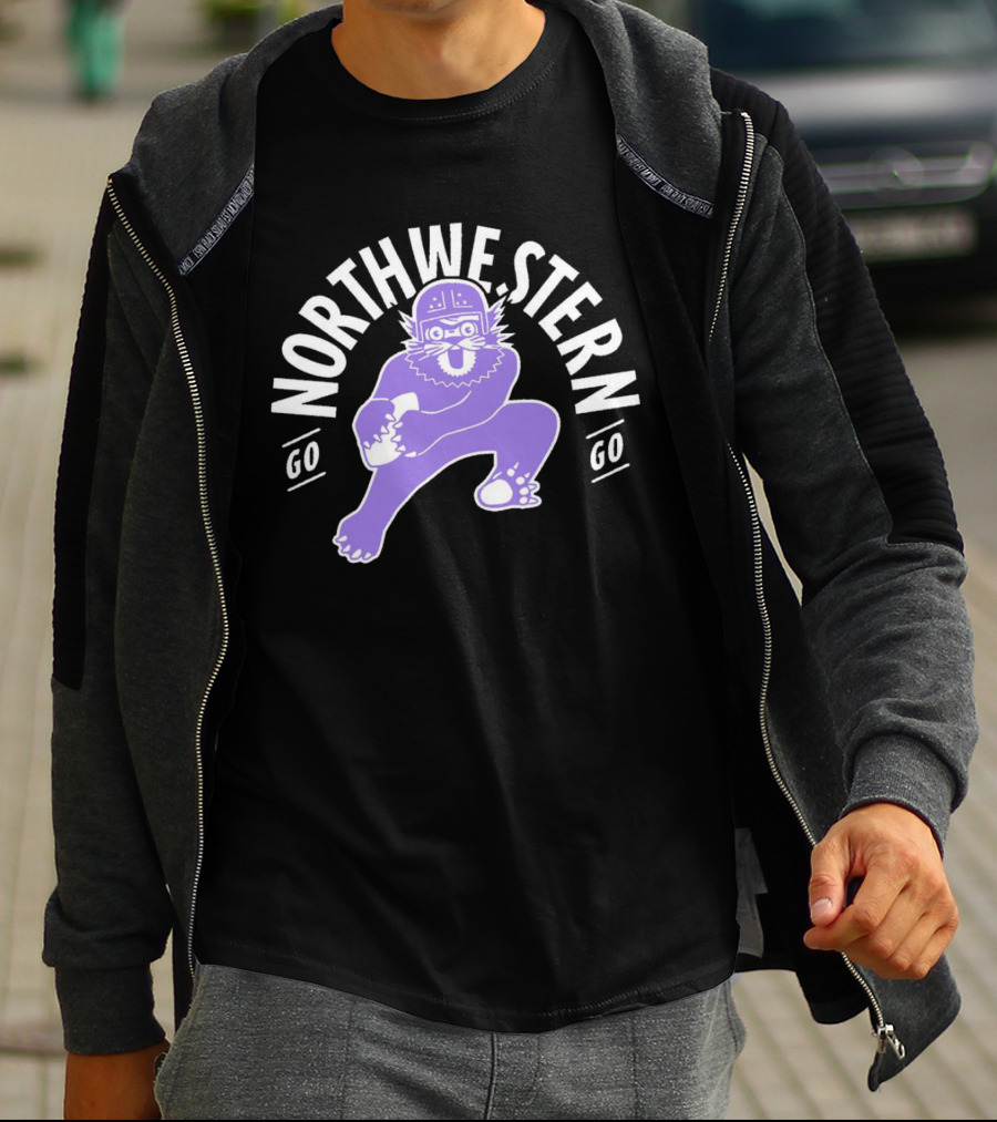 Northwestern Wildcats Football Mascot Go Northwestern Go T-Shirt