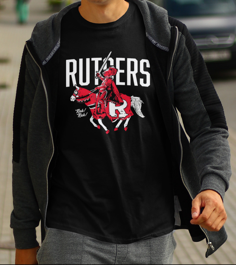 Rutgers Scarlet Knights Mascot Rah Rah Sword Horse T-Shirt