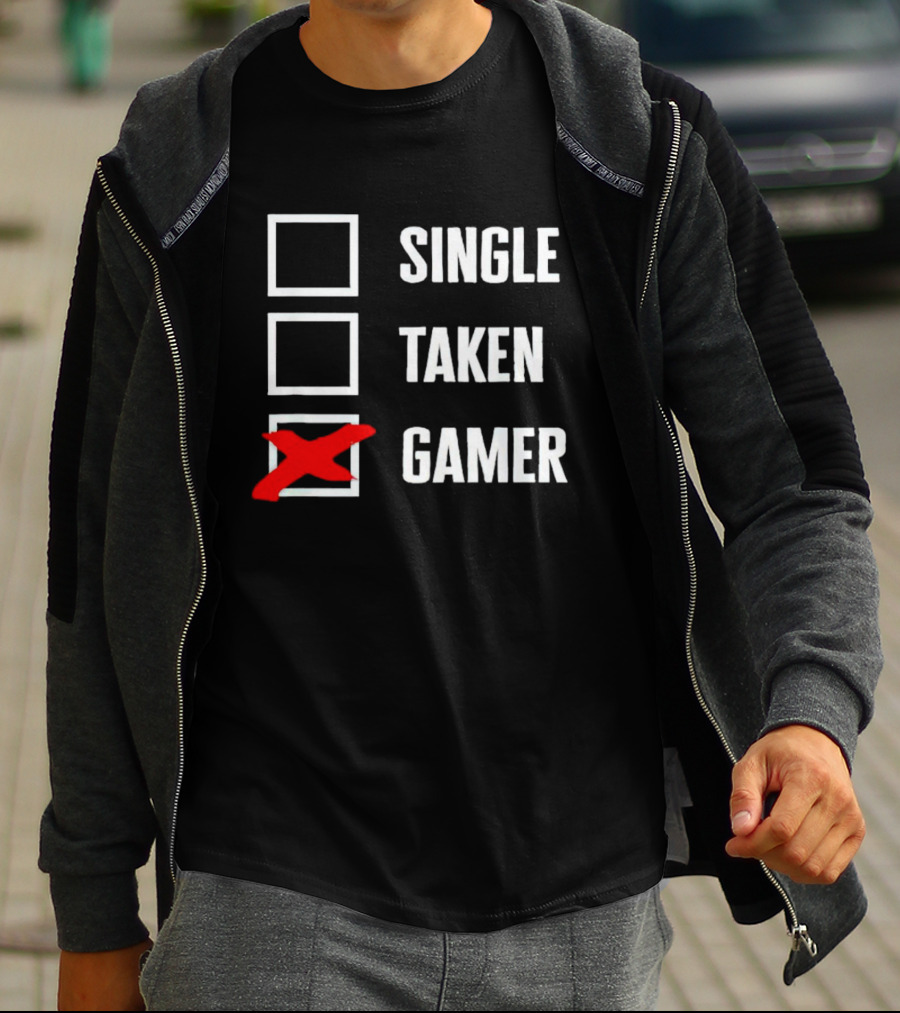 Single Taken Gamer Checkbox With Red X T-Shirt