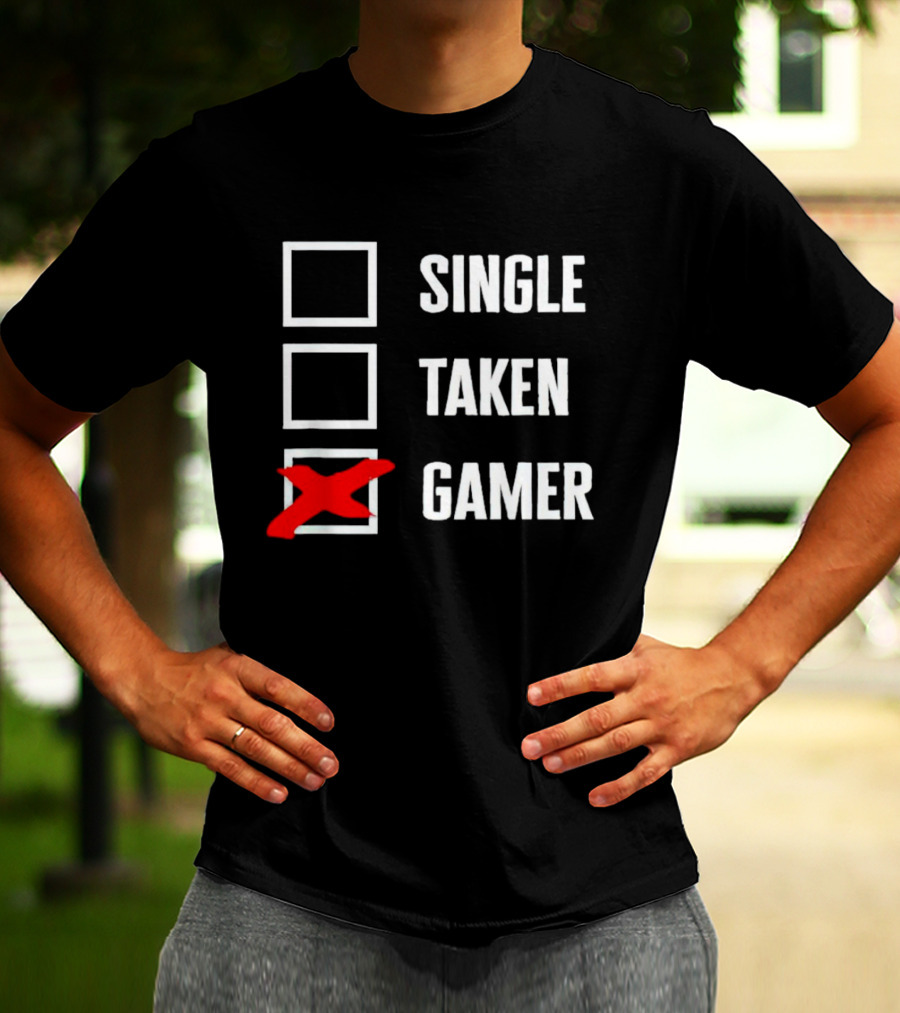 Single Taken Gamer Checkbox With Red X T-Shirt