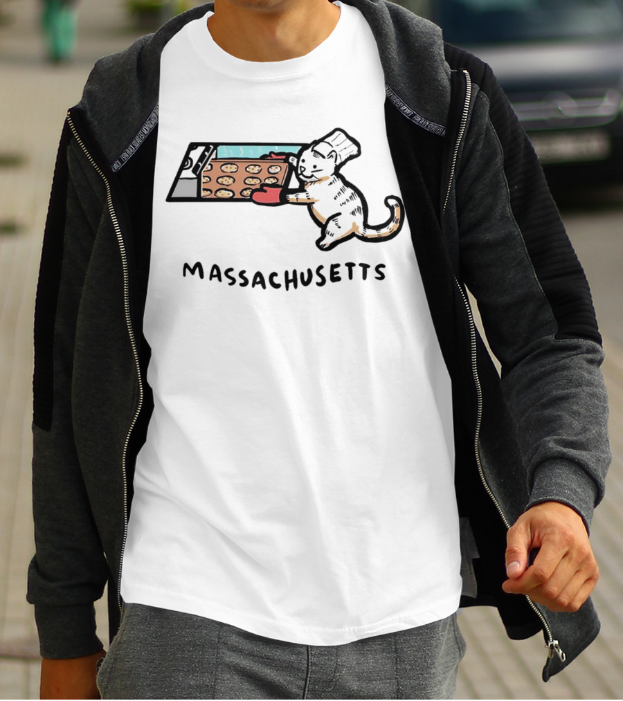 Massachusetts Baking Cat Meowsachusetts Cookies T-Shirt
