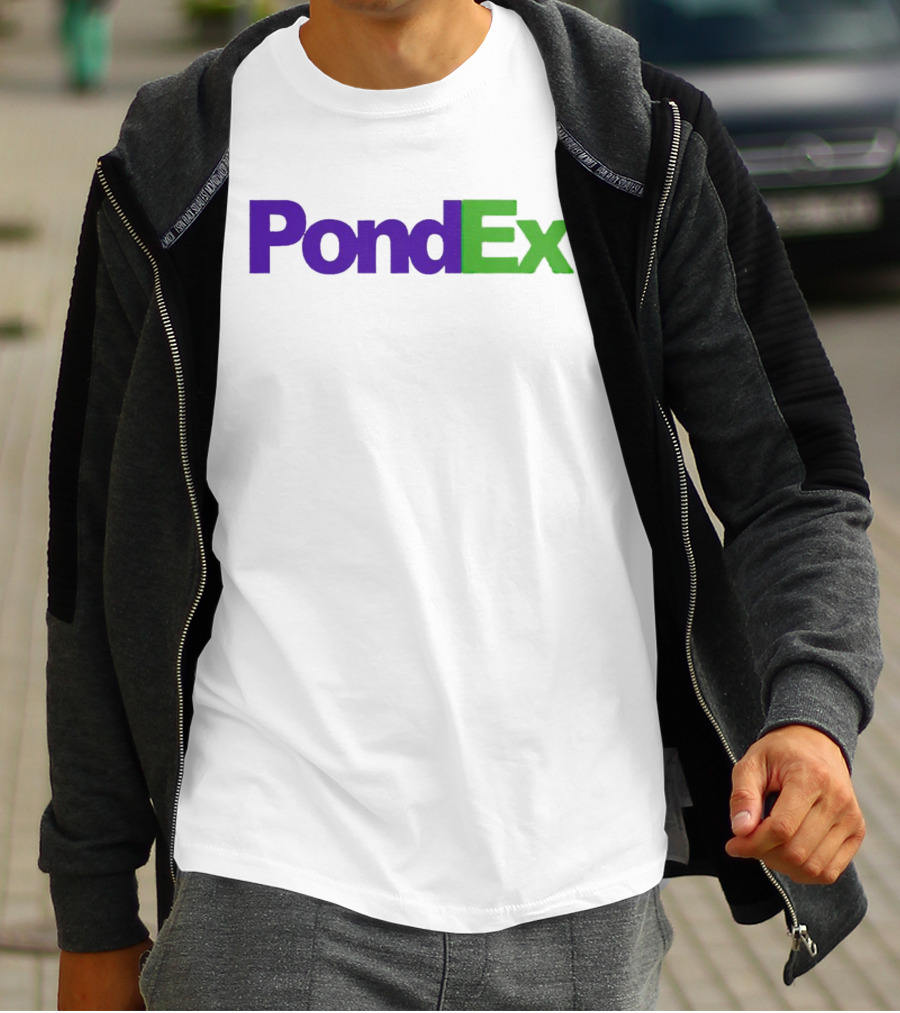 PondEx Bold Purple Green Text T-Shirt