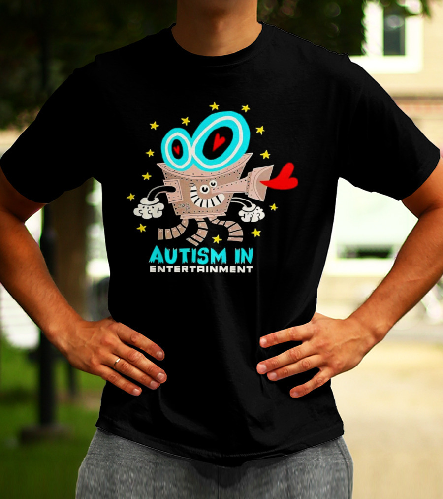 Autism In Entertainment Starry-Eyed Robot With Heart Projector T-Shirt