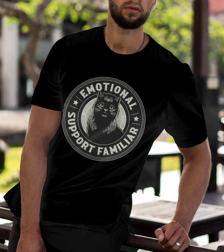 Emotional Support Familiar Black Cat T-Shirt