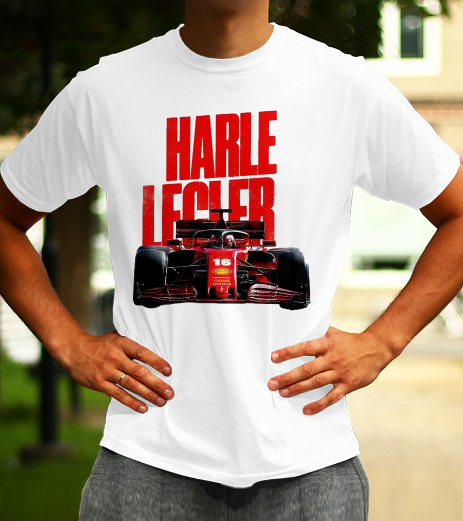 Groovy Ferrari Charles Leclerc Formula 1 Car 16 Racing Legend T-Shirt