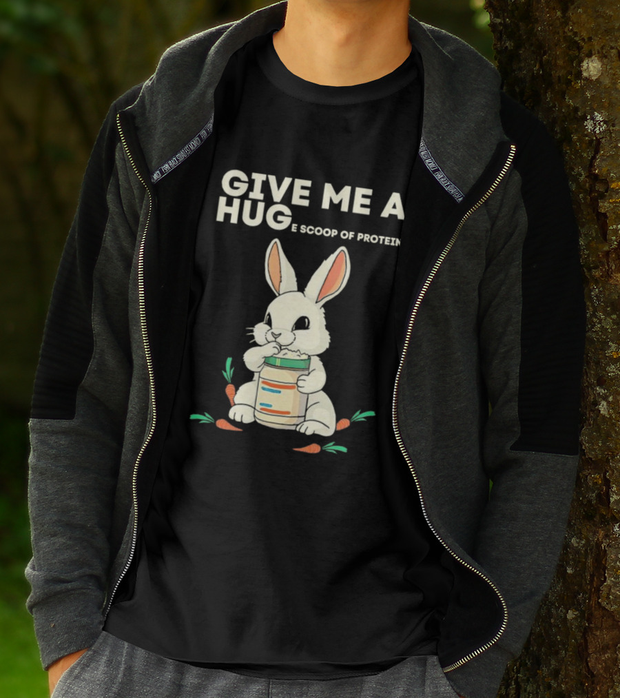 Give Me A Huge Scoop Of Protein Rabbit Carrots T-Shirt