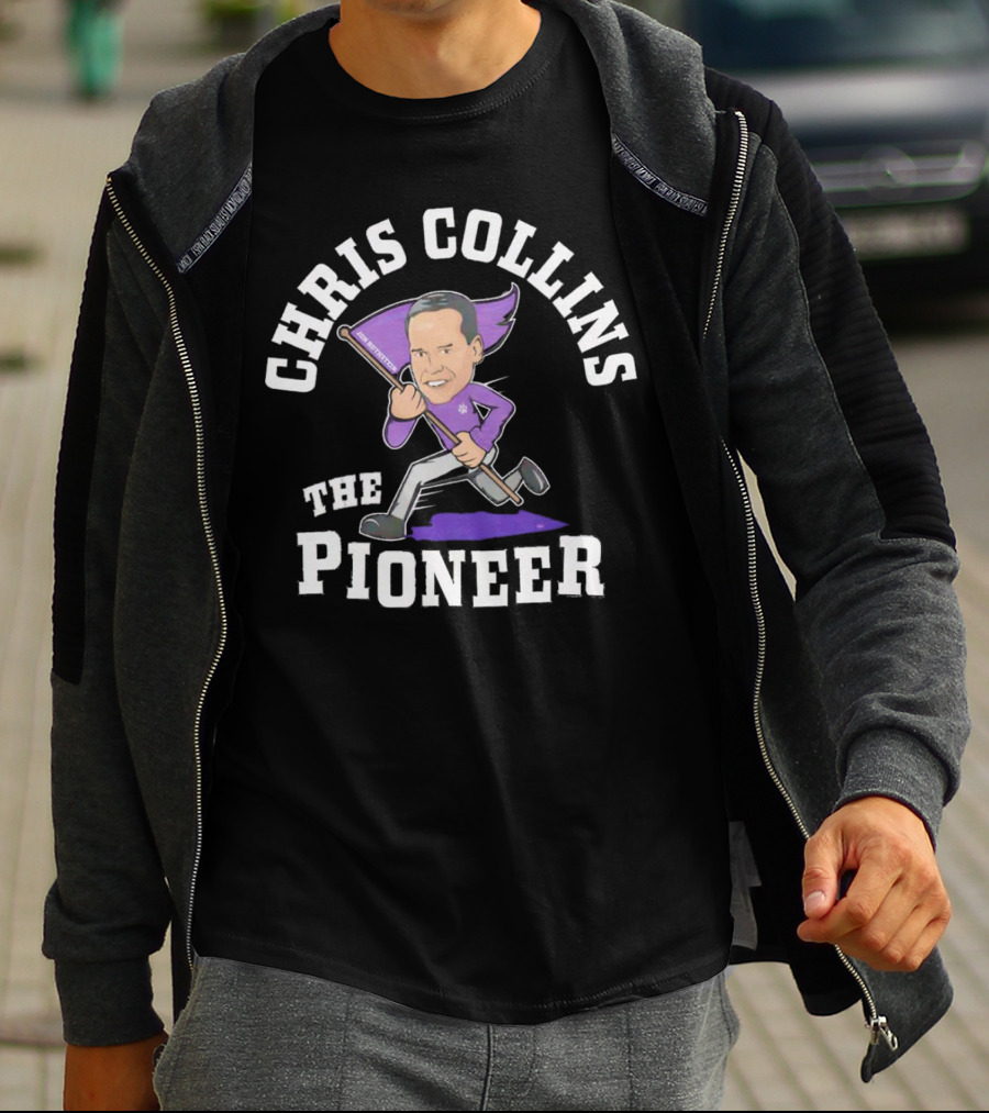 Chris Collins The Pioneer With Northwestern Flag T-Shirt