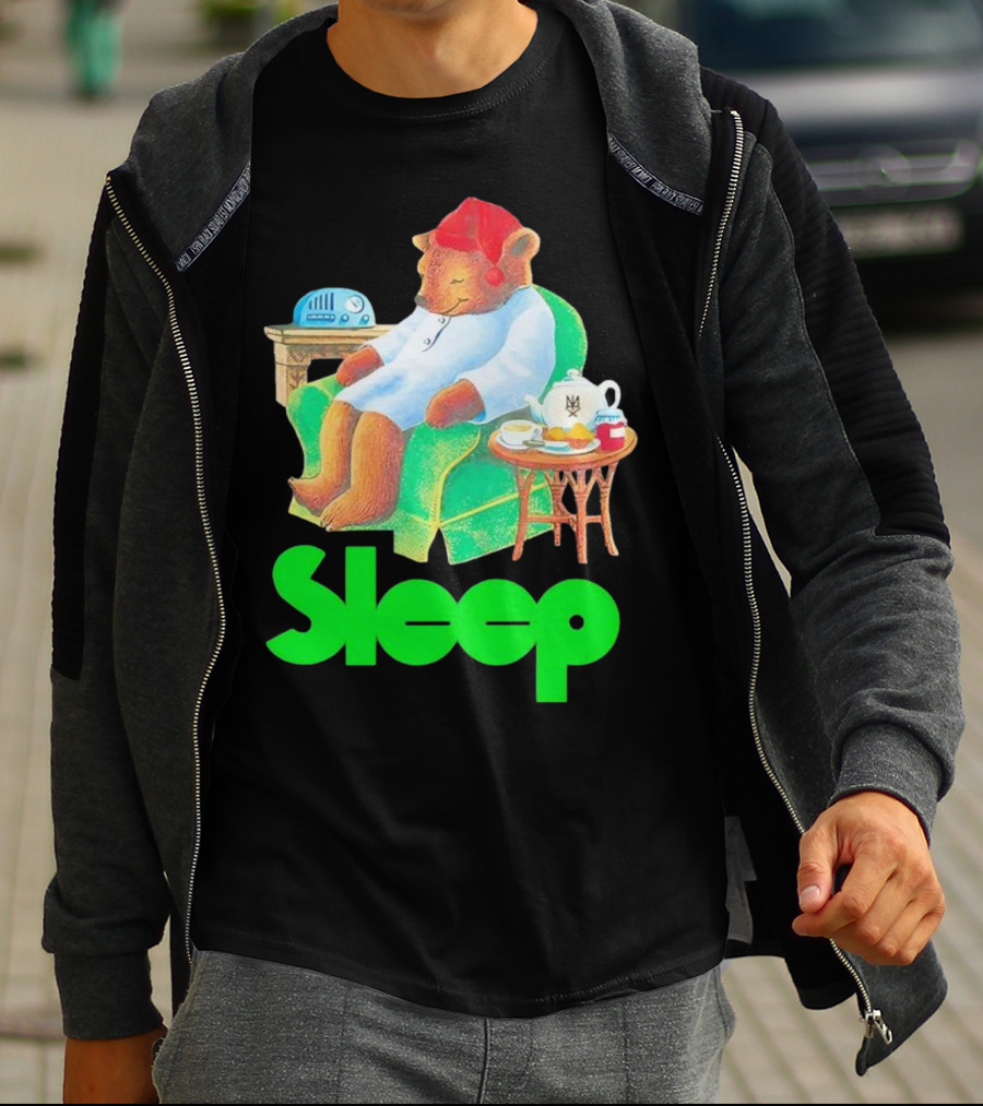 Sleep Tea Bear Radio Chair Cozy Time T-Shirt