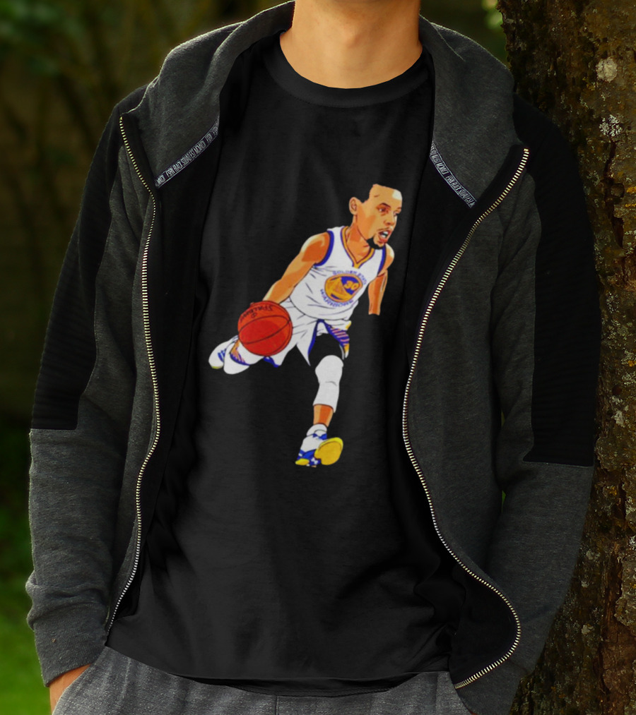 Steph Curry Oakland Basketball Cartoon Golden State Warriors T-Shirt