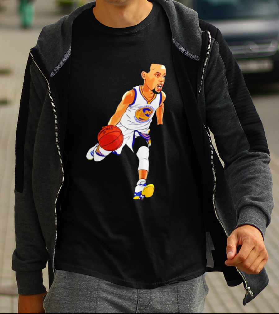 Steph Curry Oakland Basketball Cartoon Golden State Warriors T-Shirt