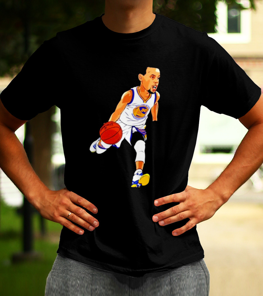 Steph Curry Oakland Basketball Cartoon Golden State Warriors T-Shirt