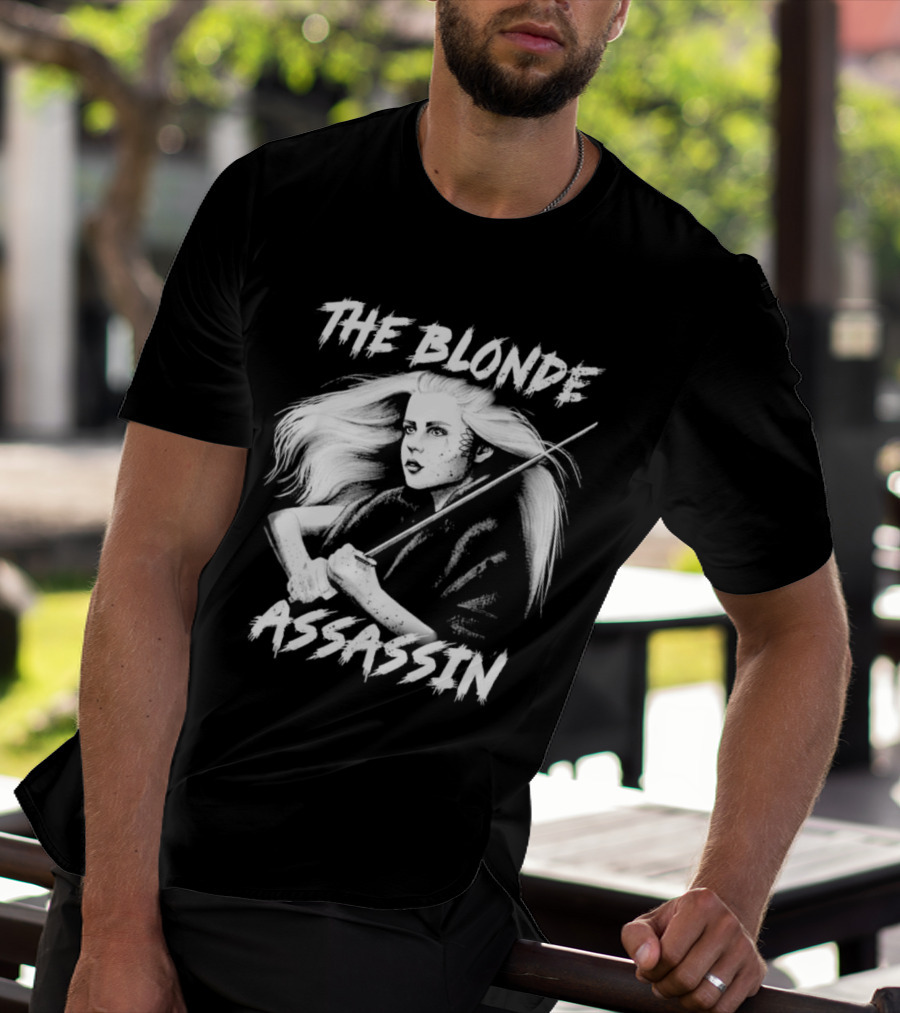 THE BLONDE ASSASSIN SWORD-WIELDING WARRIOR T-Shirt