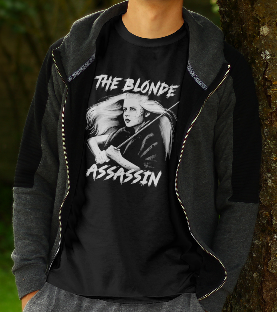 THE BLONDE ASSASSIN SWORD-WIELDING WARRIOR T-Shirt