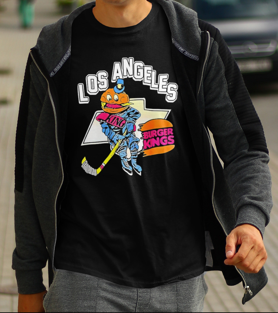 Los Angeles Burger Kings Hockey Comic Mascot T-Shirt