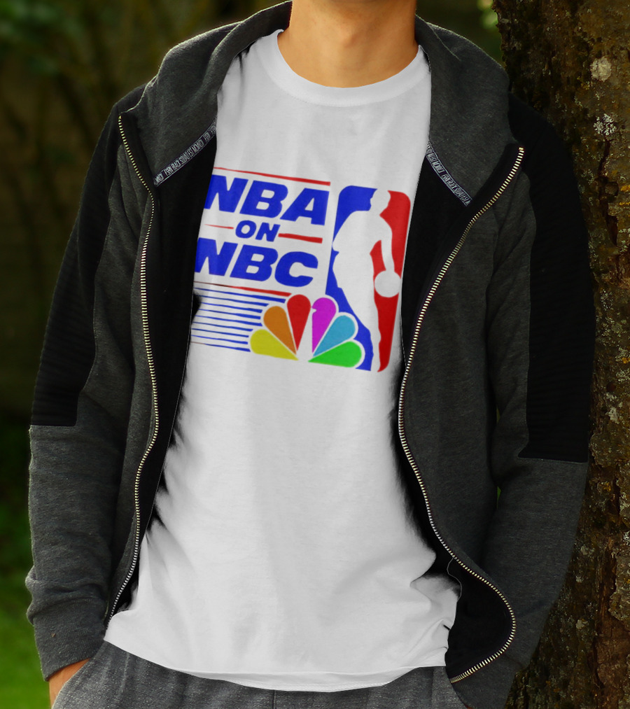 NBA On NBC Basketball Silhouette With Peacock T-Shirt